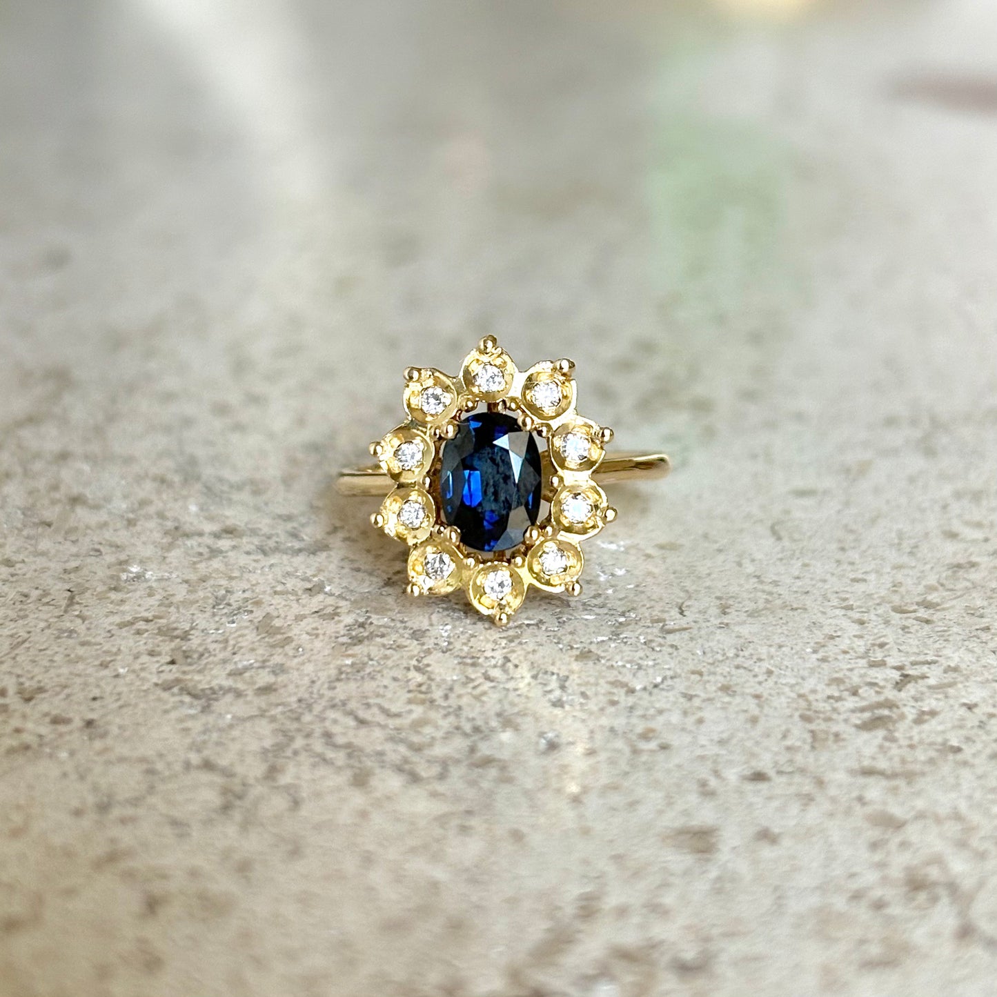 Bague Marguerite - Or Jaune 750 Saphir & Diamants