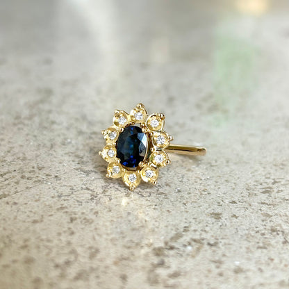 Bague Marguerite - Or Jaune 750 Saphir & Diamants