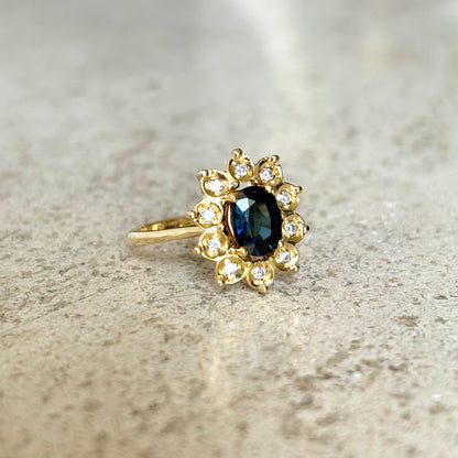 Bague Marguerite - Or Jaune 750 Saphir & Diamants