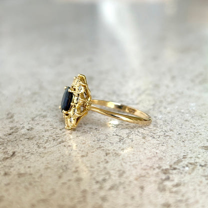Bague Marguerite - Or Jaune 750 Saphir & Diamants