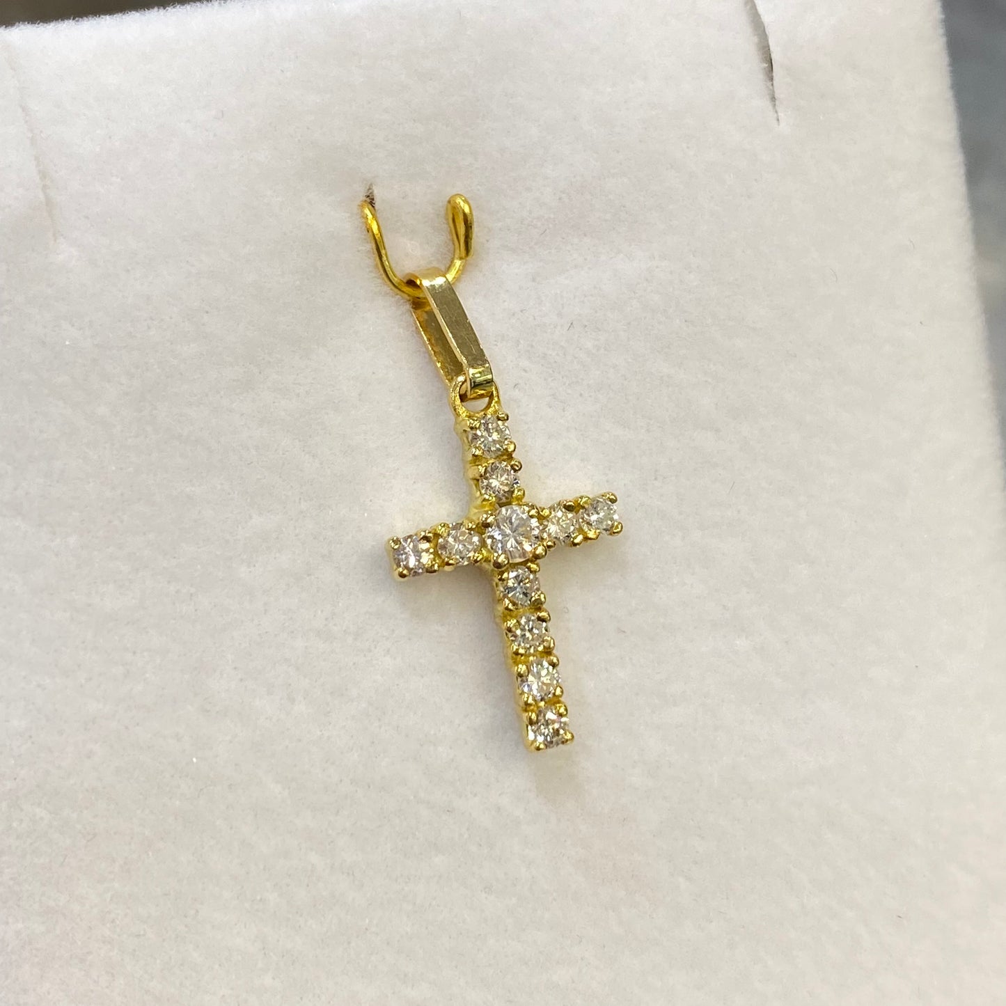 Pendentif Croix - Or Jaune 750 & Diamants Neuf