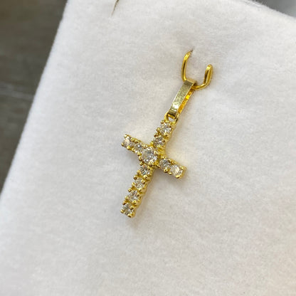 Pendentif Croix - Or Jaune 750 & Diamants