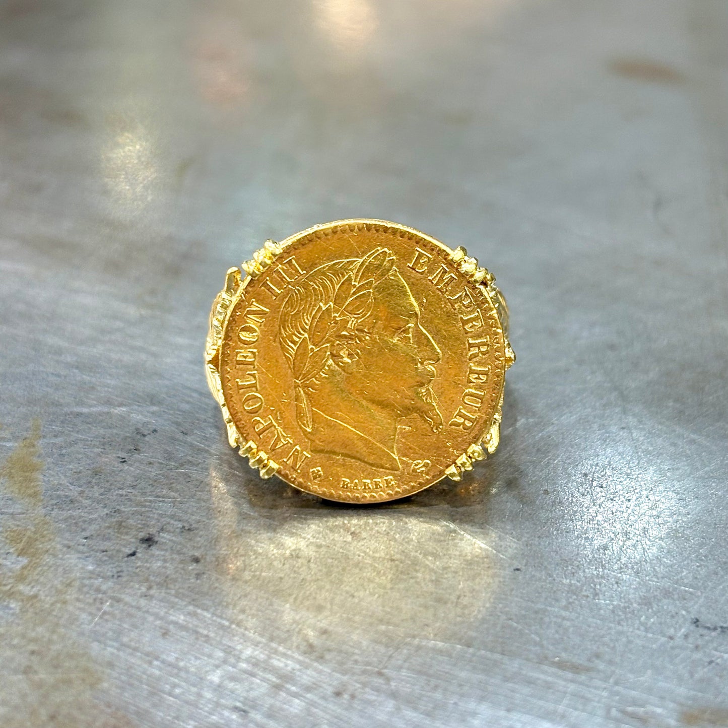Bague Pièce - Or Jaune 750 & Pièce Or 10 Francs Napoléon