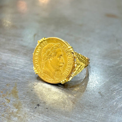 Bague Pièce - Or Jaune 750 & Pièce Or 10 Francs Napoléon