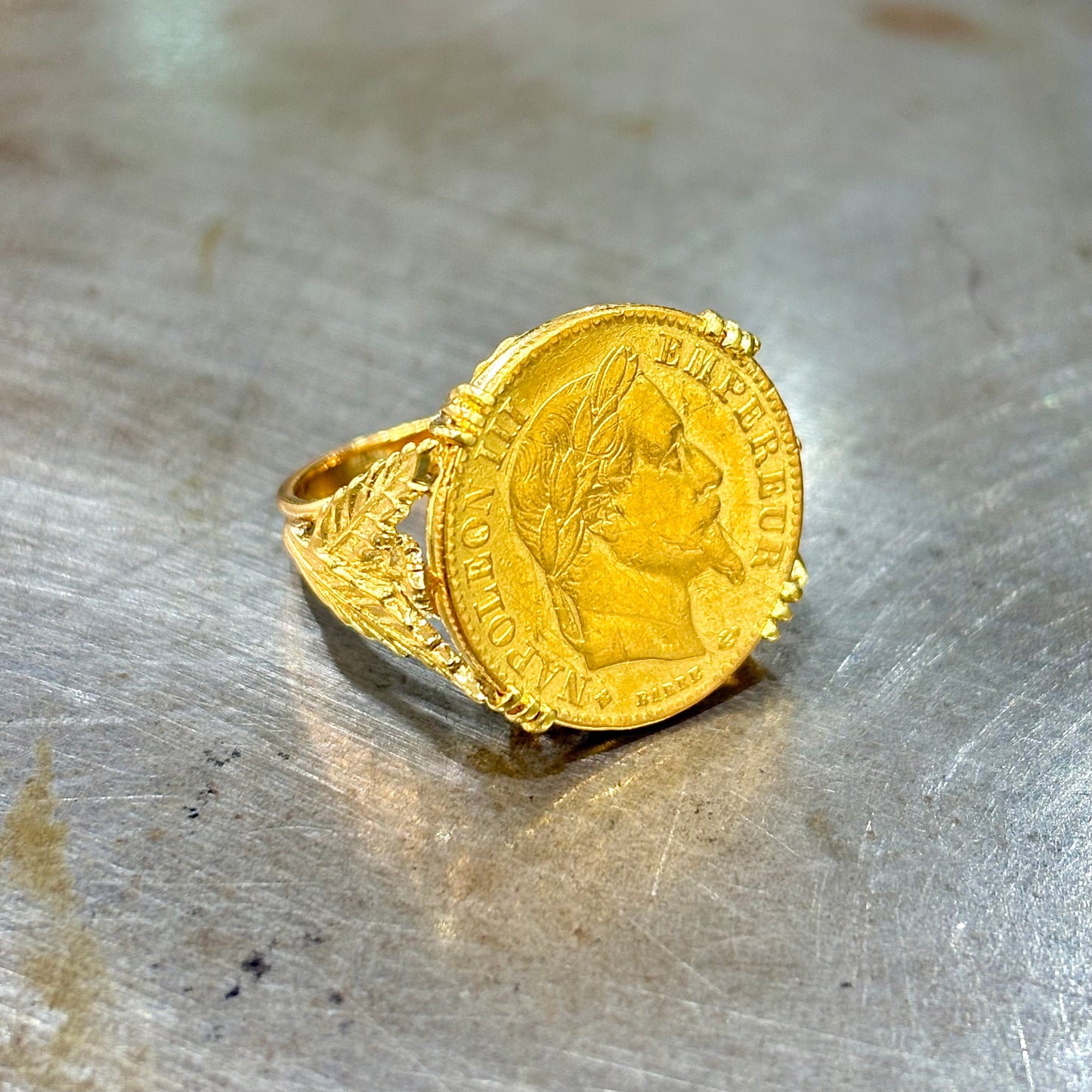 Bague Pièce - Or Jaune 750 & Pièce Or 10 Francs Napoléon