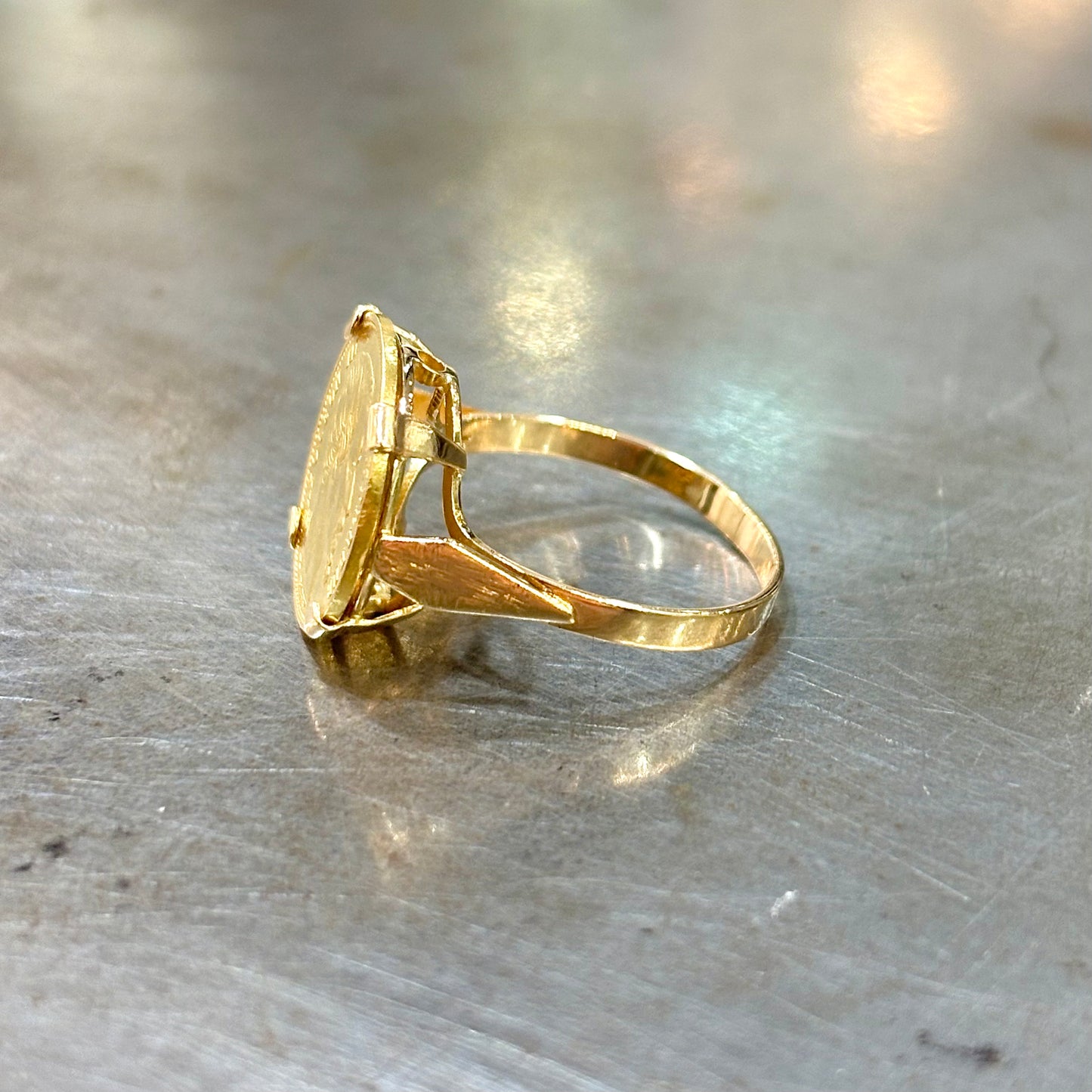 Bague Pièce - Or Jaune 750 & Pièce Or 5 Francs Napoléon