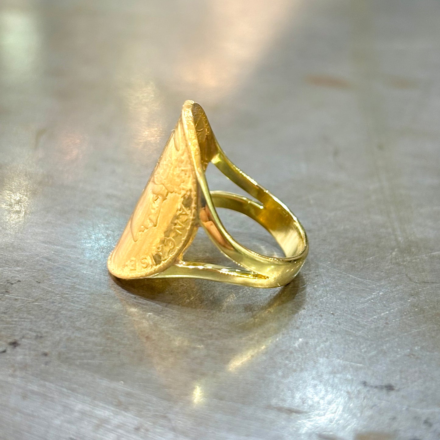 Bague Pièce - Or Jaune 750 & Pièce 20 Francs Marianne Coq