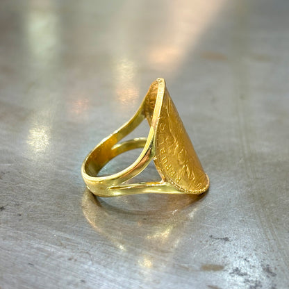 Bague Pièce - Or Jaune 750 & Pièce 20 Francs Marianne Coq