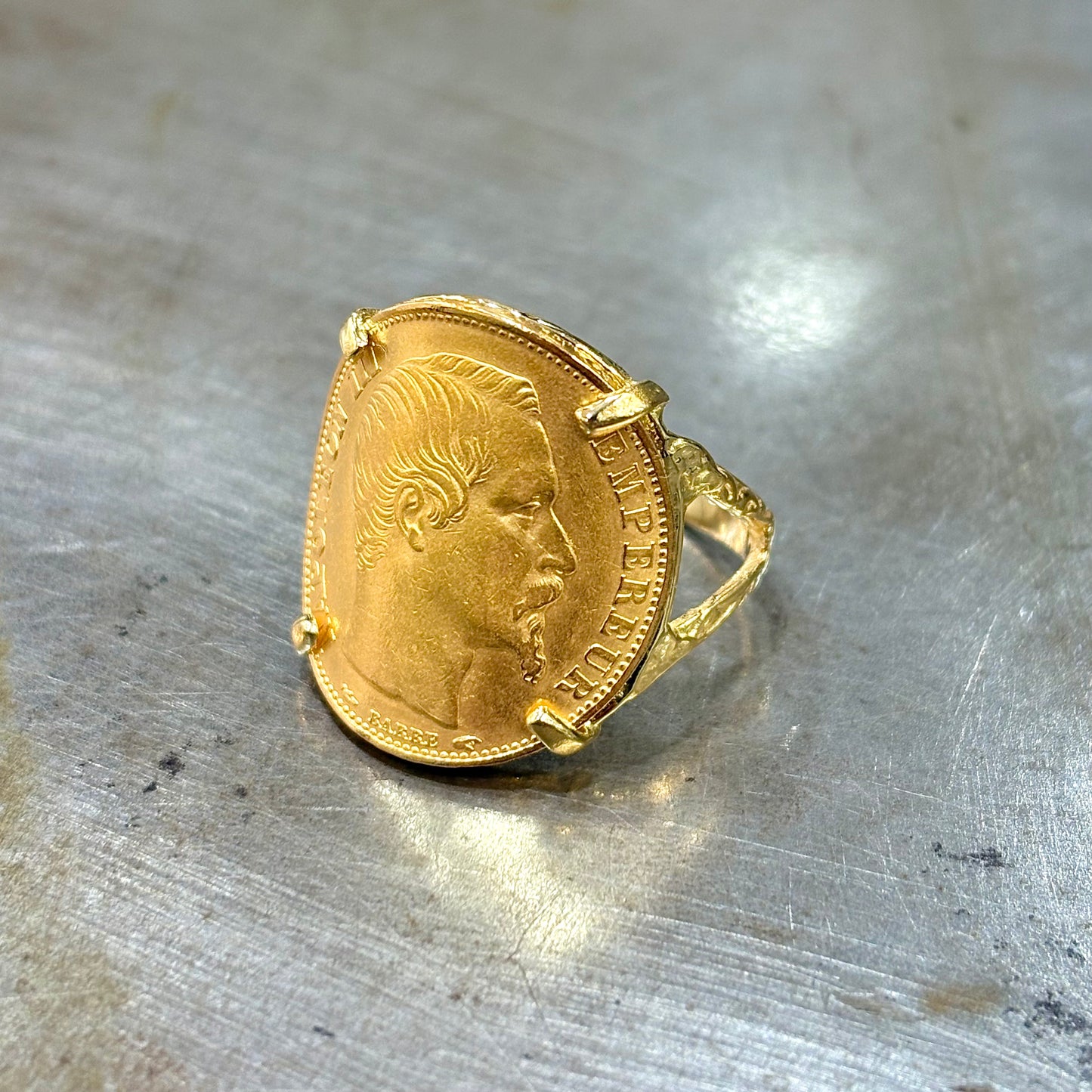 Bague Pièce - Or Jaune 750 & Pièce Or 20 Francs Napoléon