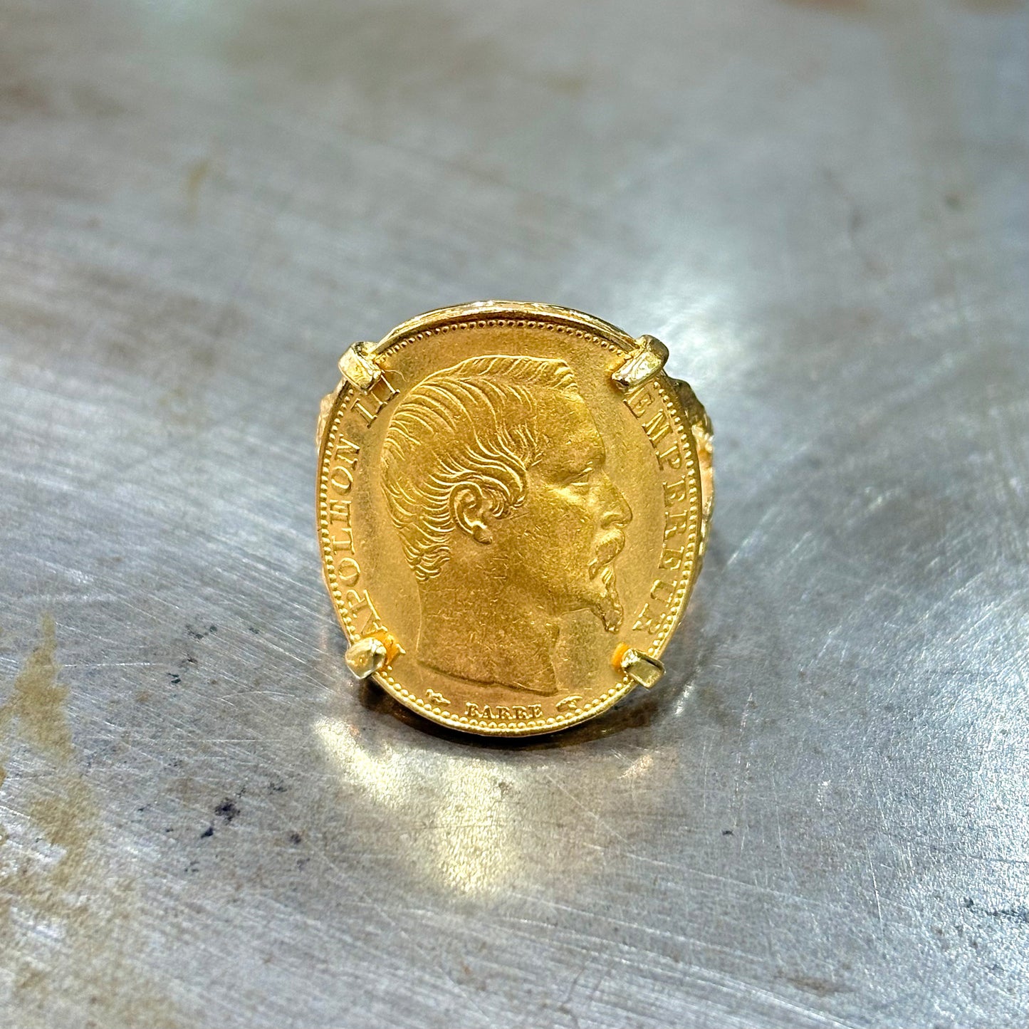 Bague Pièce - Or Jaune 750 & Pièce Or 20 Francs Napoléon