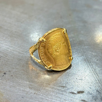 Bague Pièce - Or Jaune 750 & Pièce Or 20 Francs Napoléon