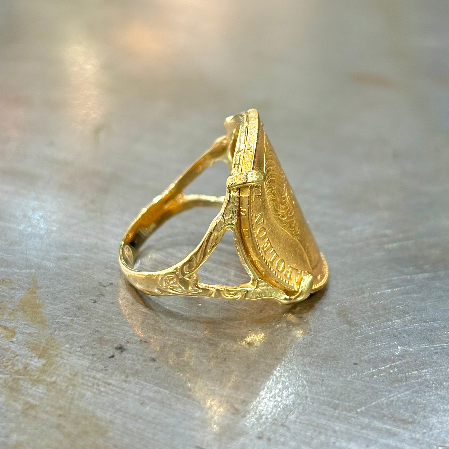 Bague Pièce - Or Jaune 750 & Pièce Or 20 Francs Napoléon