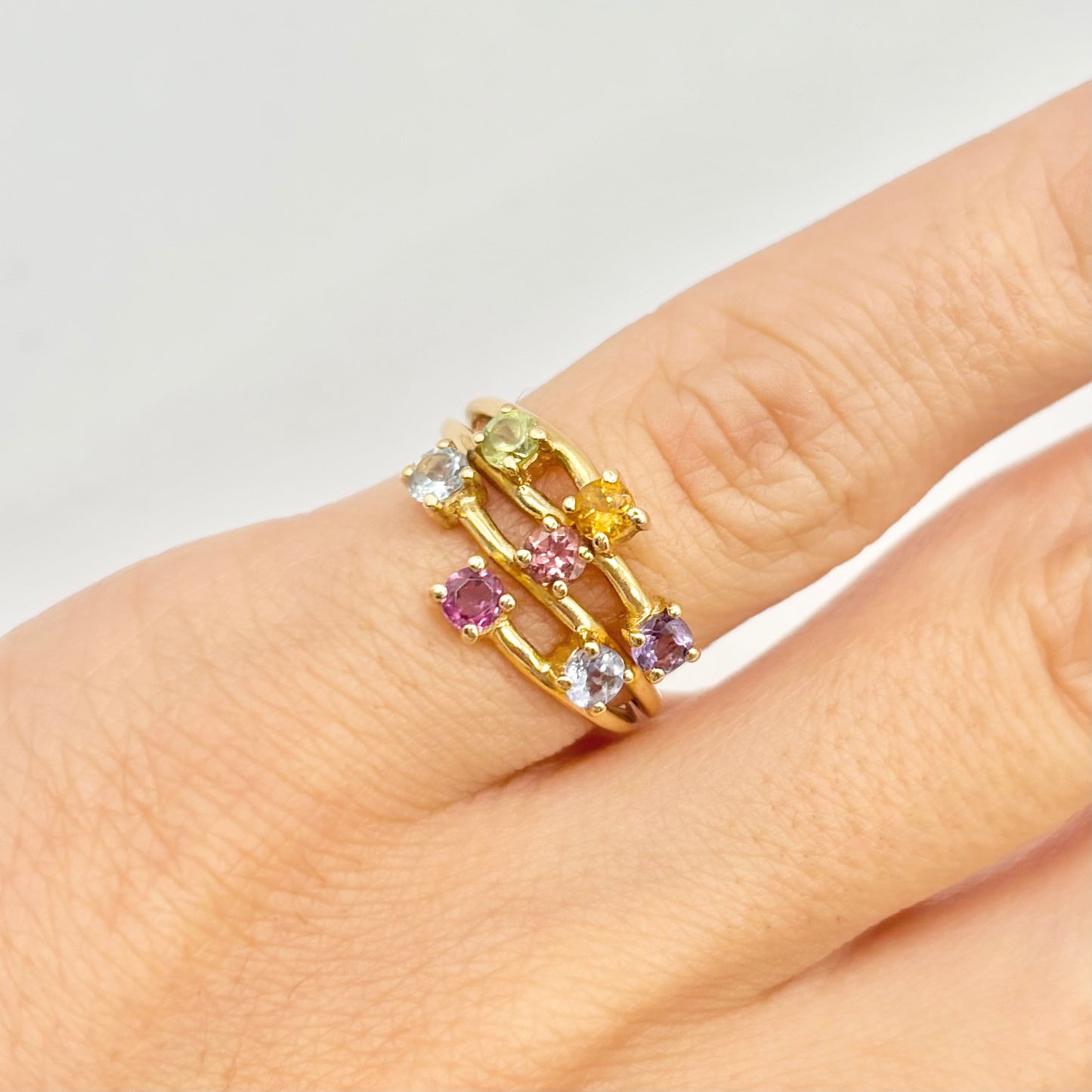 Bague - Or Jaune 750 & Tourmalines