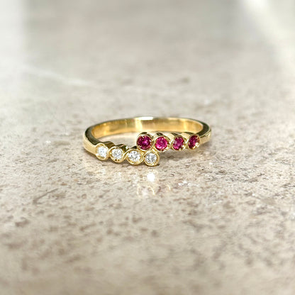 Bague Assemblage - Or Jaune 750 Diamants, Rubis, Saphirs & Émeraudes