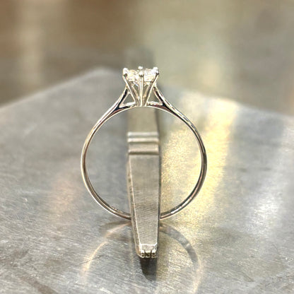 Bague Solitaire - Or Blanc 750 & Diamant