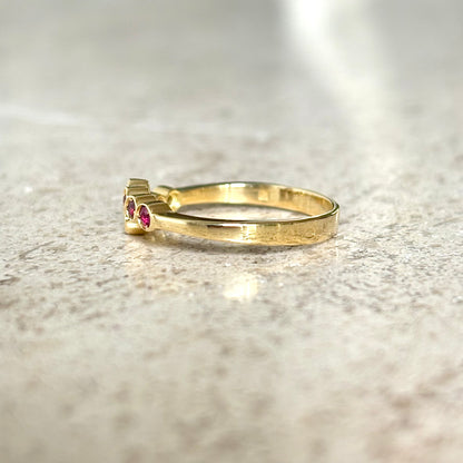 Bague Alliance - Or Jaune 750 Rubis & Diamants