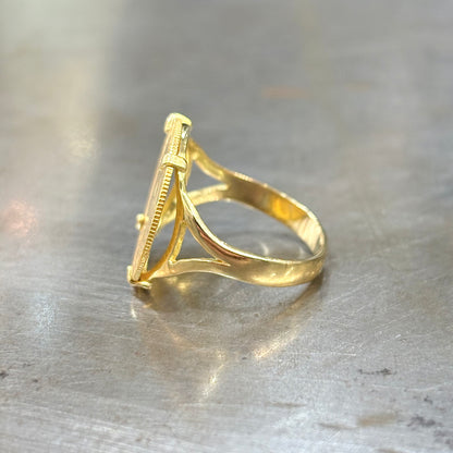 Bague Pièce - Or Jaune 750 & Pièce 10 Francs Marianne Coq