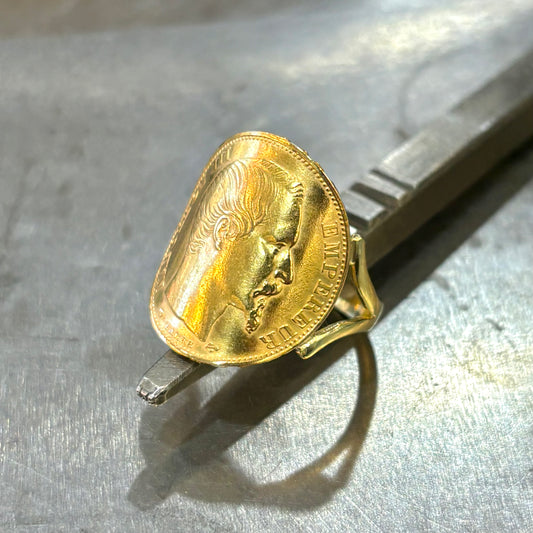 Bague Pièce - Or Jaune 750 & Pièce Or 20 Francs Napoléon