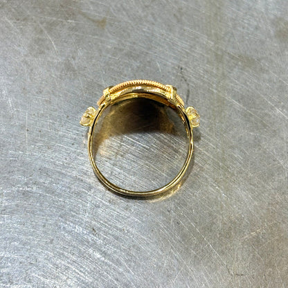 Bague Pièce - Or Jaune 750 & Pièce 10 Marianne Coq & Diamants