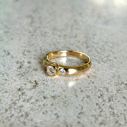 Bague Solitaire - Or Jaune 750 & Diamants