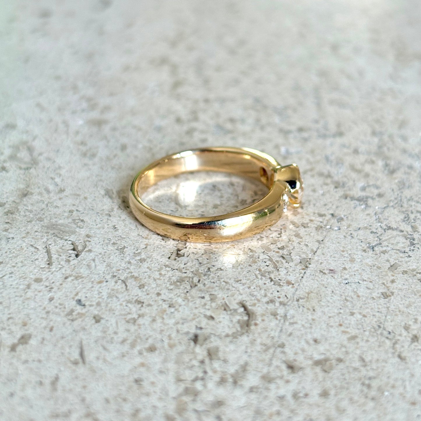 Bague Solitaire - Or Jaune 750 & Diamants