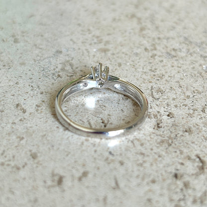 Bague Solitaire - Or Blanc 750 & Diamant