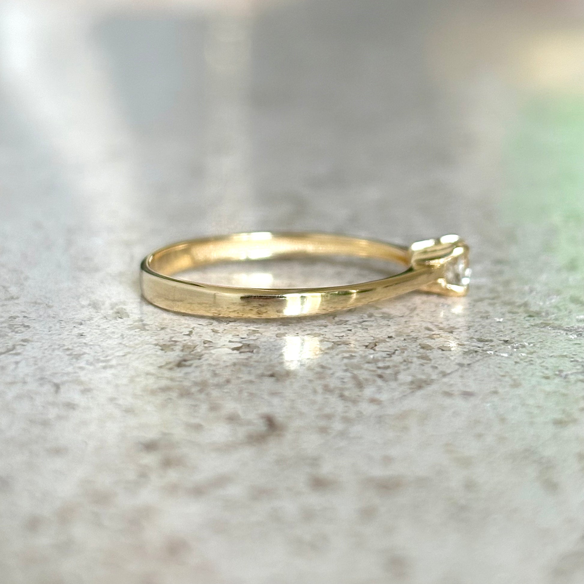 Bague Solitaire - Or Jaune 750 & Diamant