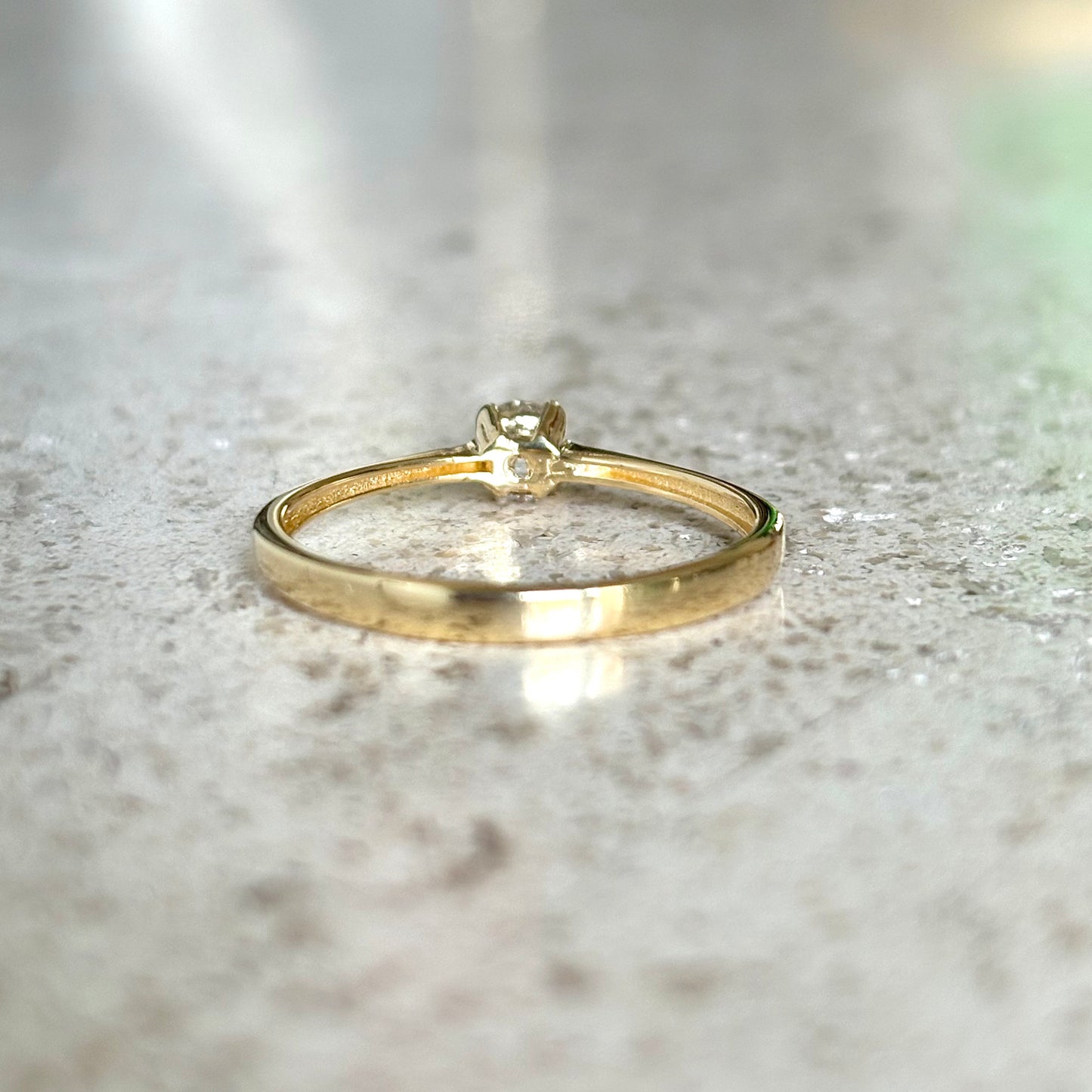 Bague Solitaire - Or Jaune 750 & Diamant