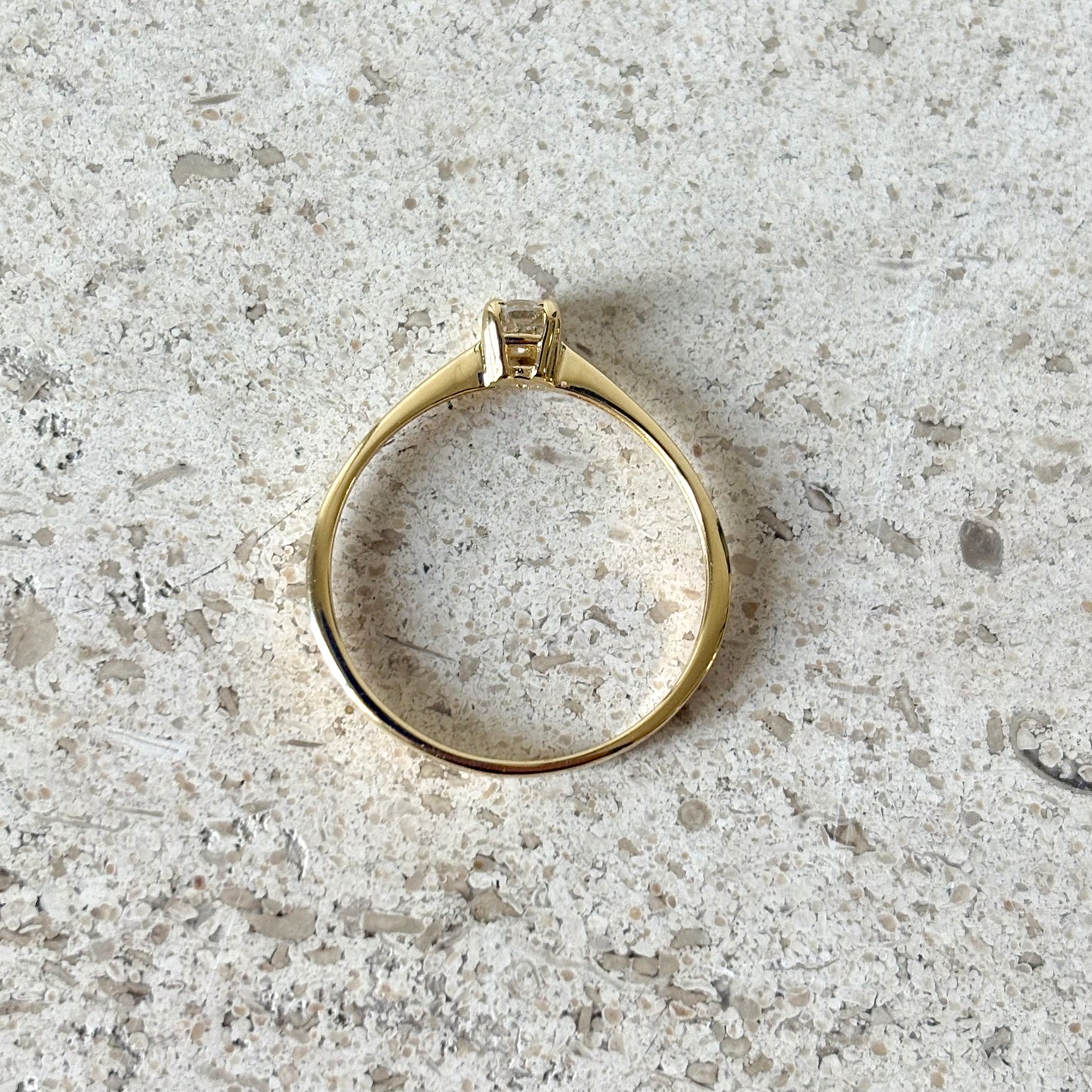 Bague Solitaire - Or Jaune 750 & Diamant