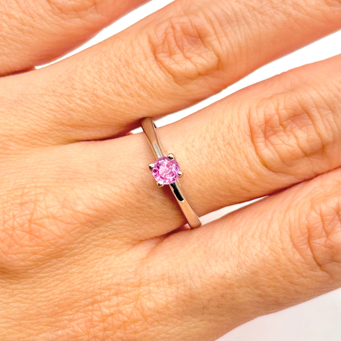 Lapuna Ring - 750 White Gold &amp; Pink Sapphire