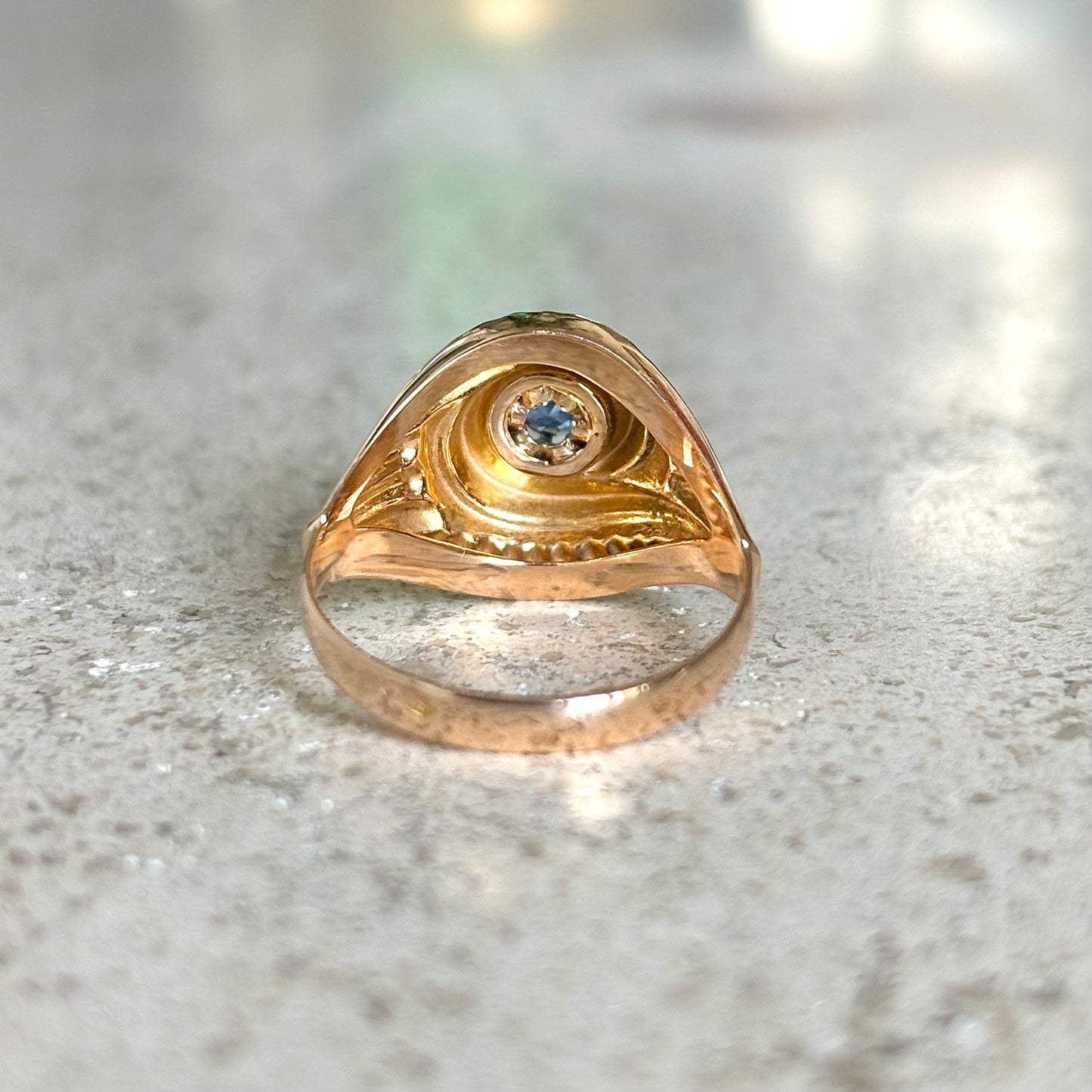 Bague Vintage Tourbillon - Or Jaune 750 & Saphir