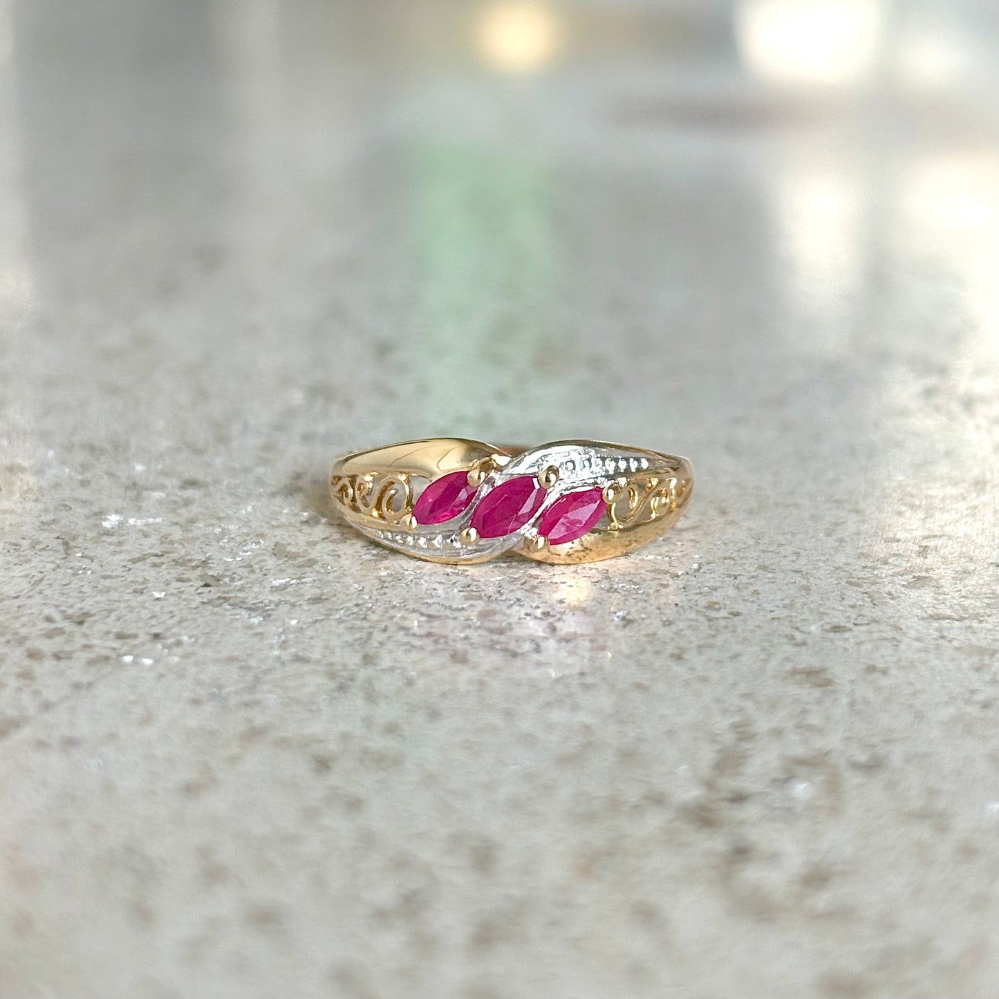 Bague Trilogie - Or Jaune 750 & Rubis