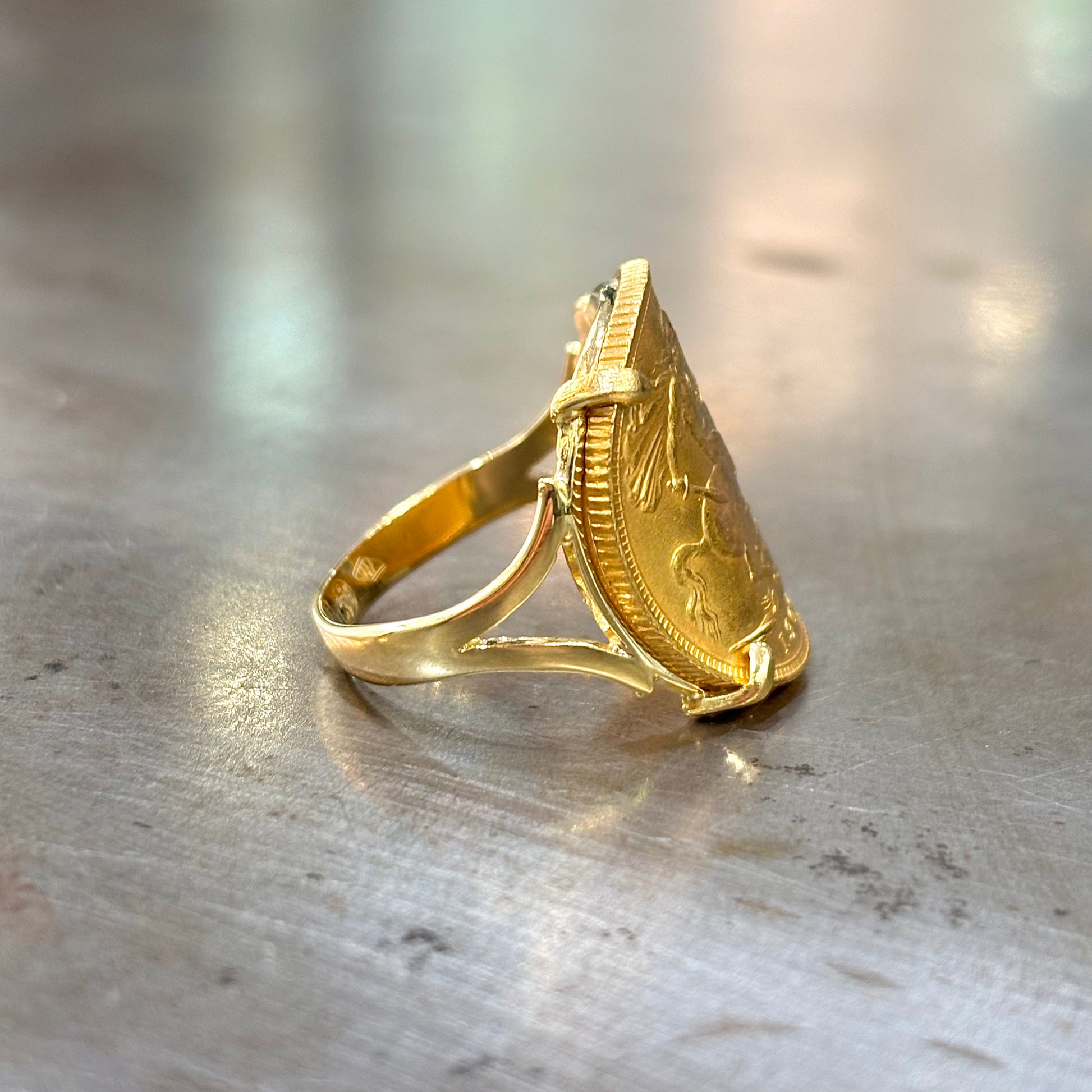 Bague Pièce - Or Jaune 750 & Pièce Souverain