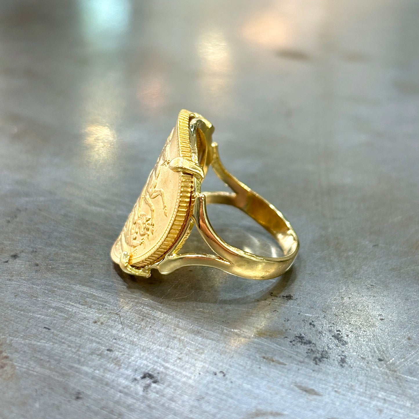 Bague Pièce - Or Jaune 750 & Pièce Souverain