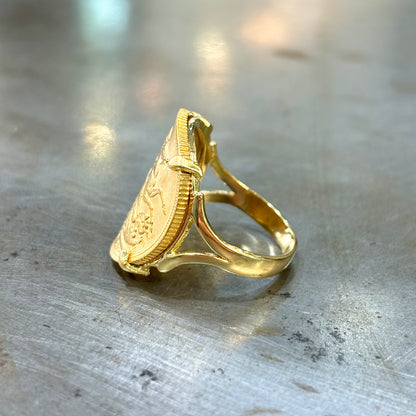 Bague Pièce - Or Jaune 750 & Pièce Souverain