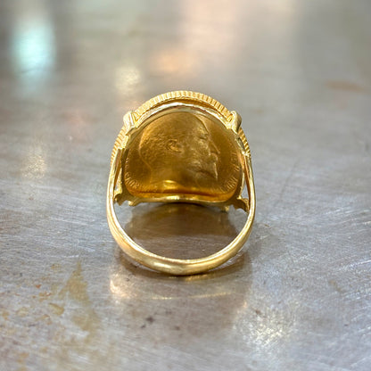 Bague Pièce - Or Jaune 750 & Pièce Souverain