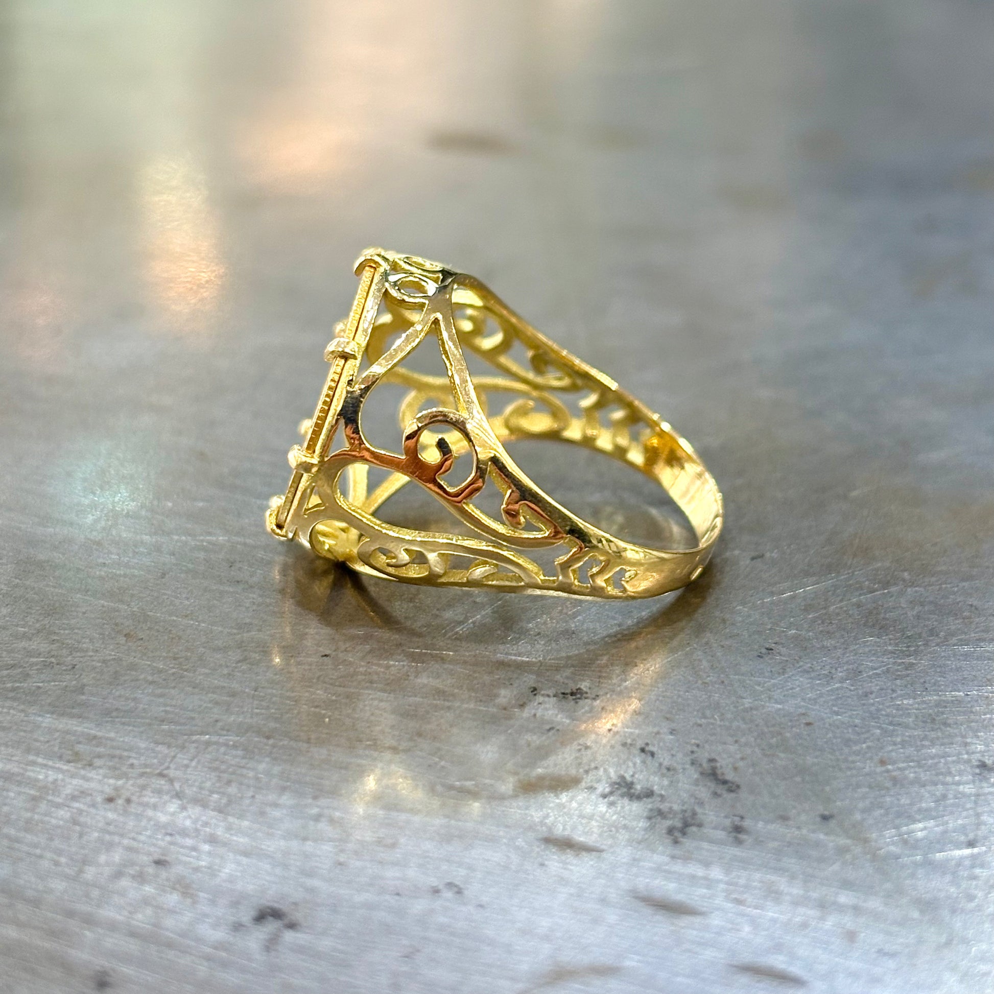 Bague Chevalière Pièce - Or Jaune 750 & Pièce Or 5 Francs Napoléon