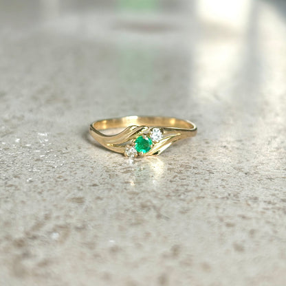 Bague Trilogie - Or Jaune 750 Émeraude & Diamants