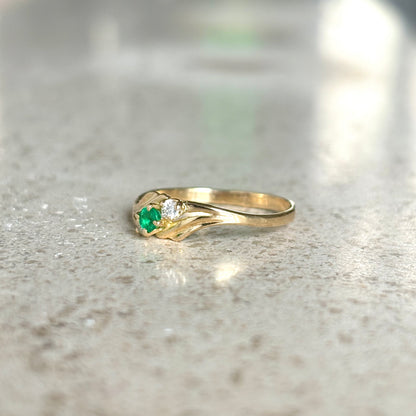Bague Trilogie - Or Jaune 750 Émeraude & Diamants
