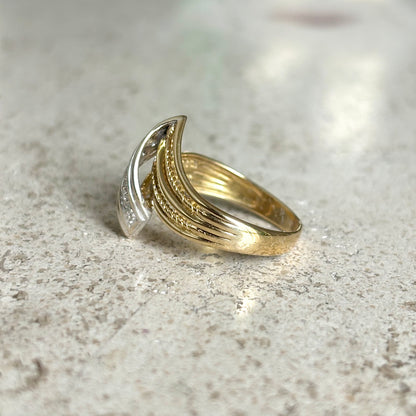 Bague Rubans Vintage - Or Jaune/Blanc 750 & Diamants
