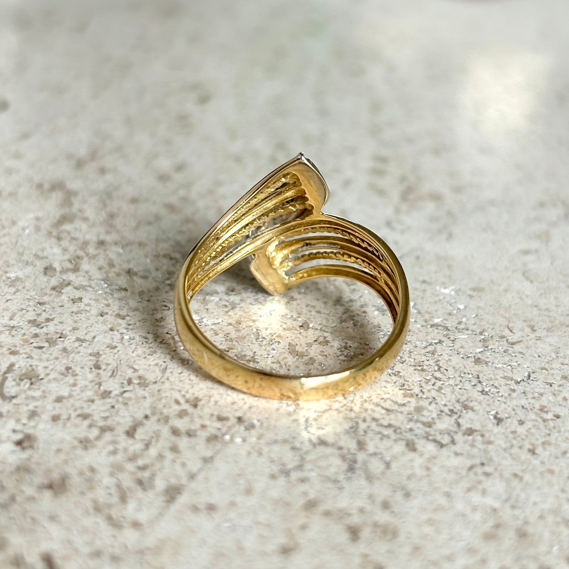 Bague Rubans Vintage - Or Jaune/Blanc 750 & Diamants