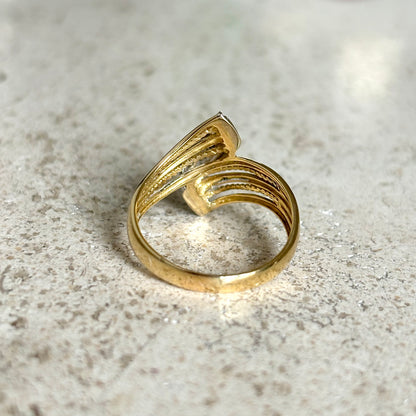 Bague Rubans Vintage - Or Jaune/Blanc 750 & Diamants