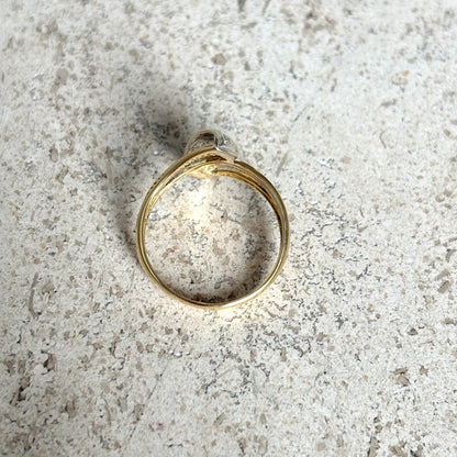 Bague Rubans Vintage - Or Jaune/Blanc 750 & Diamants