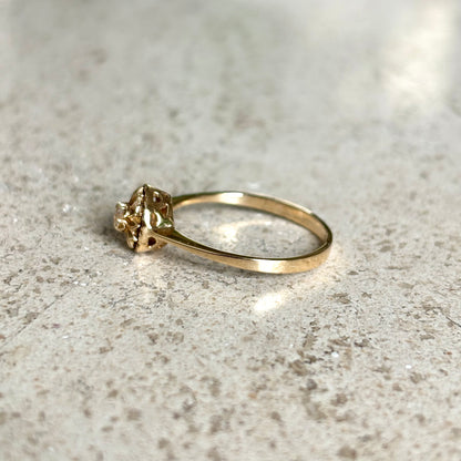 Bague Solitaire Vintage - Or Jaune 585 & Diamants