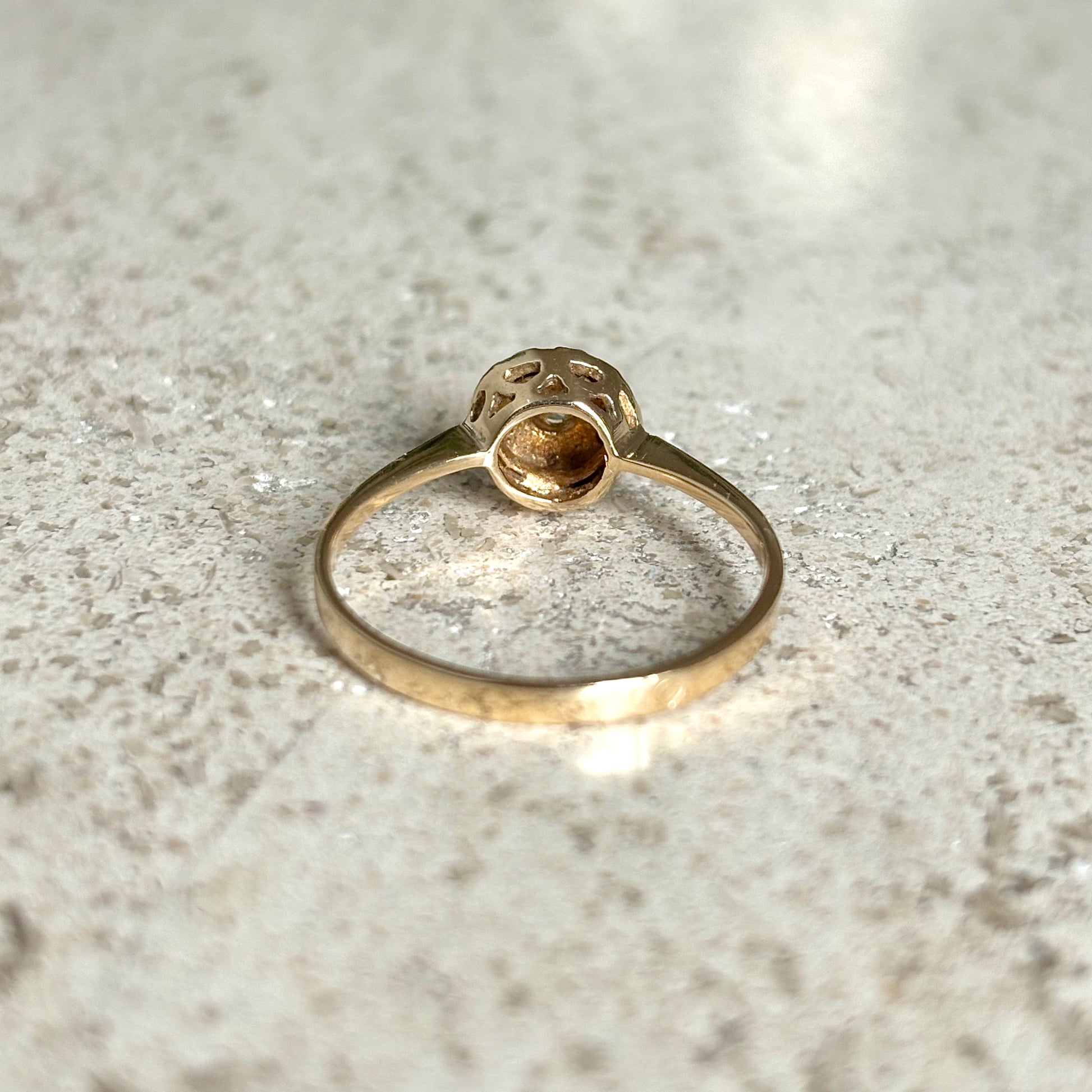 Bague Solitaire Vintage - Or Jaune 585 & Diamants