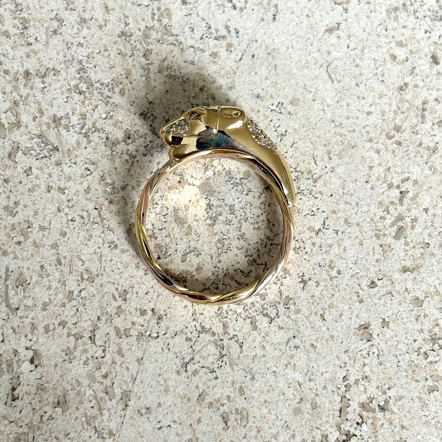 Bague Panthère - 3 Ors & Diamants