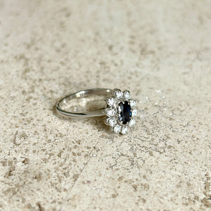 Bague Marguerite - Or Blanc 750 Saphir & Diamants