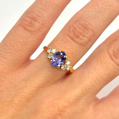 Bague Nausicaä - Or Jaune 750 Tanzanite & Diamants