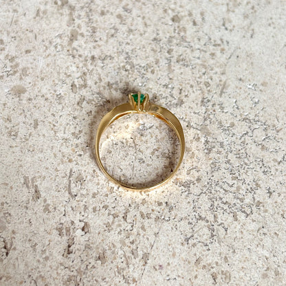 Bague Vintage - Or Jaune 750 & Émeraude