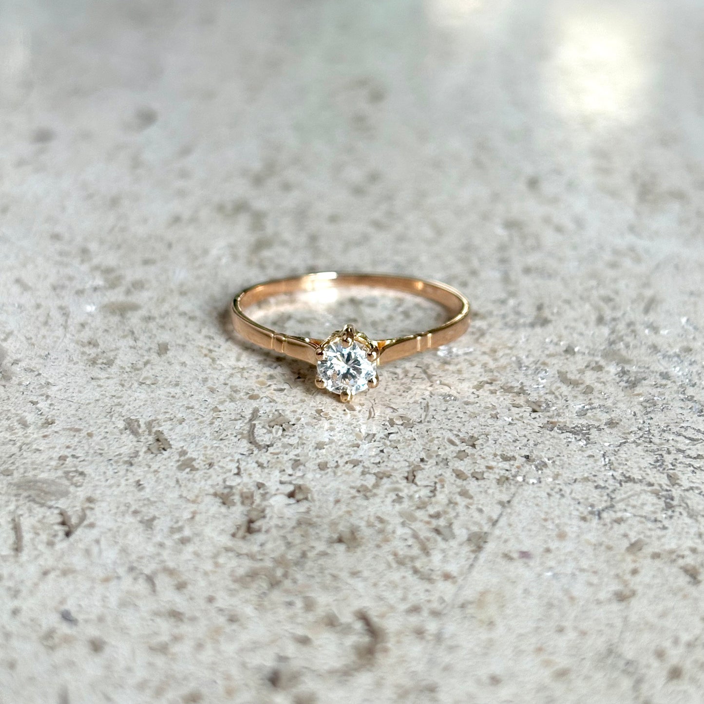 Bague Solitaire  - Or Rose 750 & Diamant